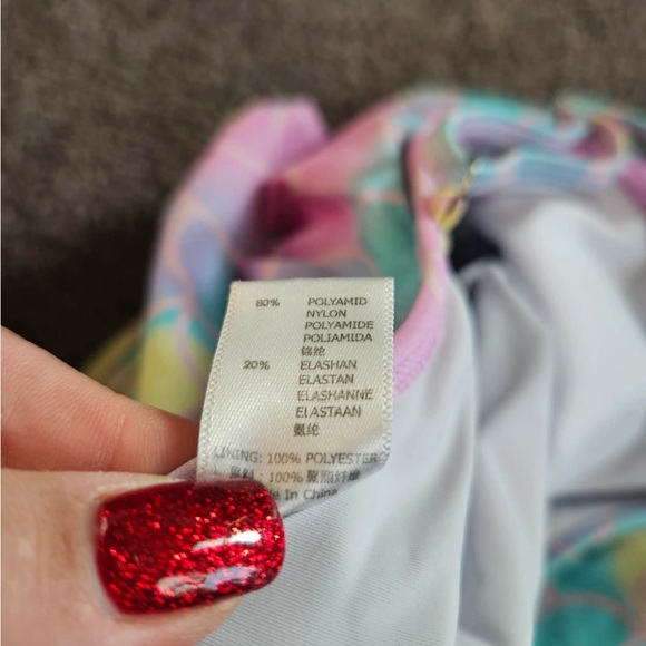 Pastel One-Shoulder Swimsuit - Picture 3 of 5